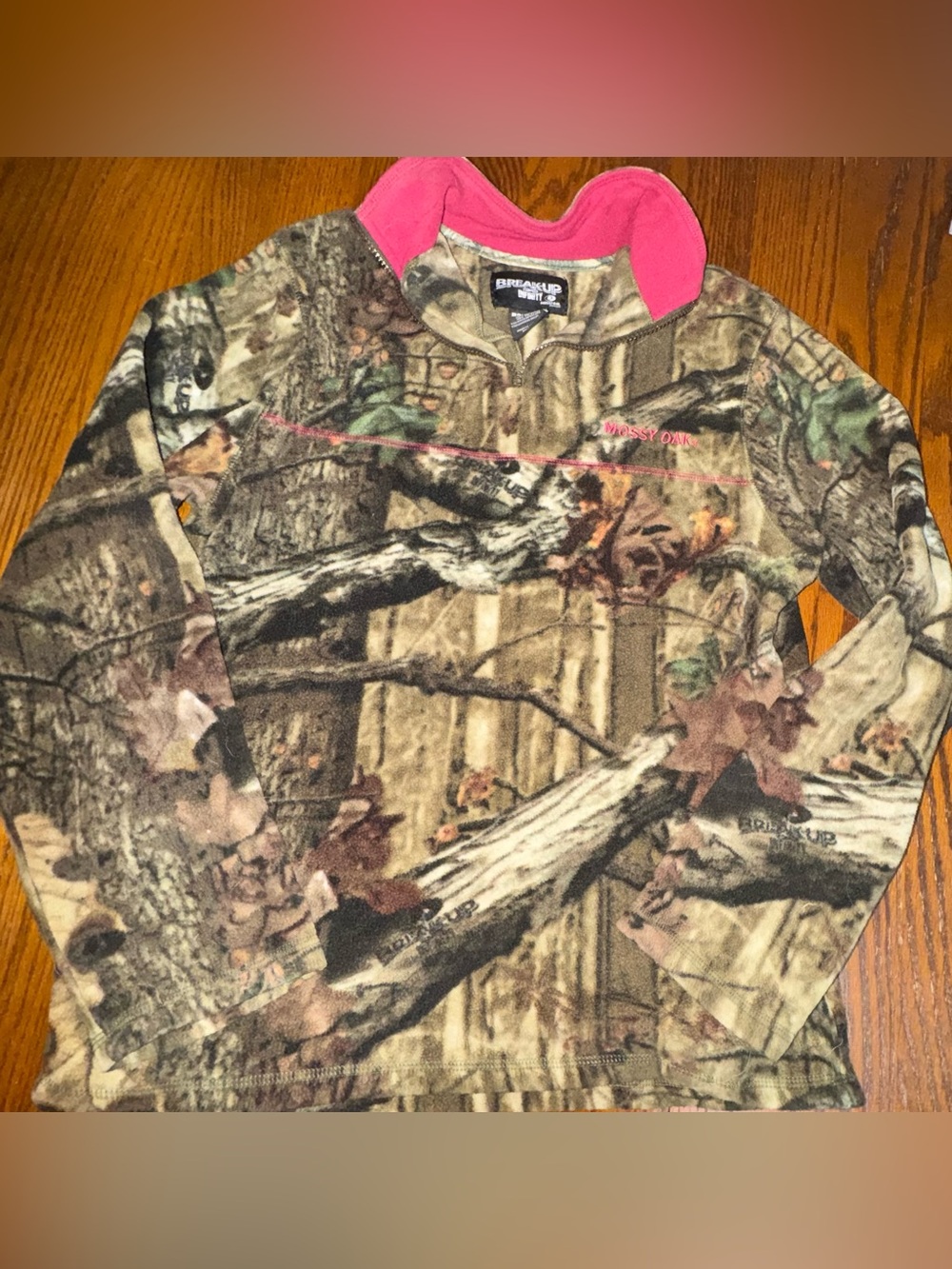 Mossy Oak Break-Up Infinity Women’s Camo Fleece 1/4 Zip Pullover | Size Large